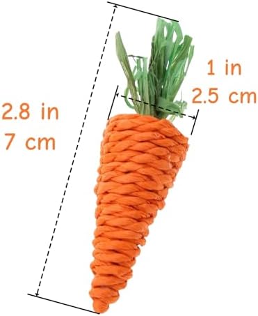 5 PCS Carrot Chew Toy, Rope Teething Pet Toy for Rabbits, Hamsters, Guinea Pigs, Puppies and Other Small Animals
