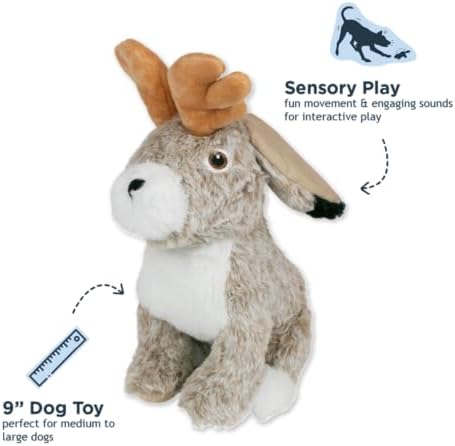 Tall Tails Jackalope Plush Animated Moving Toy for Dogs, Jackalope