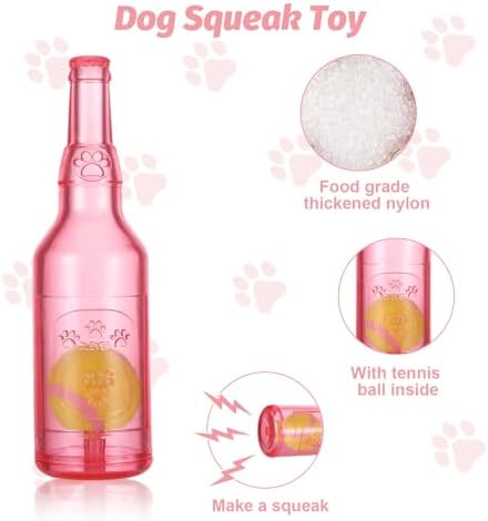 Red Water Bottle Dog Toy for Aggressive Chewers Small Medium Dogs