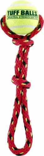 PetSport Fling Thing Dog Ball on Rope Toy, 12" Tennis Ball Rope for Fetch and Tug of War - 2.5" Tuff Ball with Non-Abrasive Felt, Non-Toxic, Durable Toy for Small and Medium Dogs