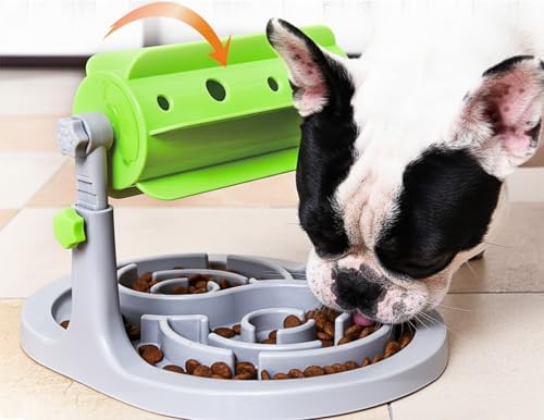 Dog Treat Dispenser Toy, Slow Feeder, Interactive Cat Puzzle Toy | Effectively Prevents Overeating, Keeps Pets Busy, Mental Stimulation Toy for Boredom, Dual-Height for Puppies and Kittens