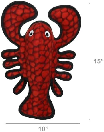 TUFFY® : 2 Pack Lobster Starfish Dog Toy: Ultra Durable Plush Toy with Multiple Layers & Reinforced Seams, Washable and Floats, Original Construction