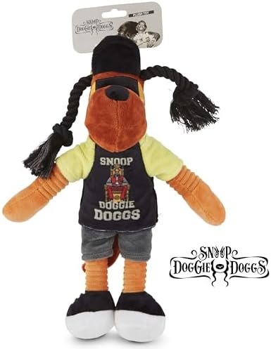 Snoop Doggie Dogs Plush Squeaky Dog Toy– Soft Interactive Chew Toy for
