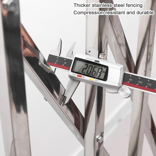 Retractable Folding Security Gate Stainless Steel Scissor Barrier for Industrial & School Use Connectable with Casters & Locking Ring (39.4"x98.4")