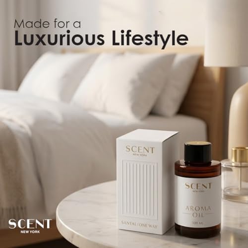 Scent New York Santal Aroma Essential Oils for Diffuser - Fragrance Aroma Oil for Diffuser Refill - Aromatherapy Room Fragrance - Home Scent 3.38 fl oz (100 ml)