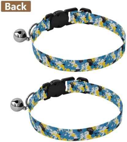 Abstract Grunge Lightweight Pet Collar for Cats and Dogs, 2 Pack Decorative Pet Collar with Bell