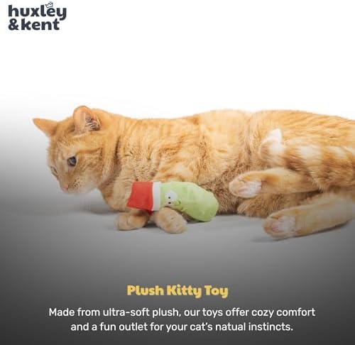 Huxley & Kent Plush Crinkle Catnip Cat Toy, Dilly Claus