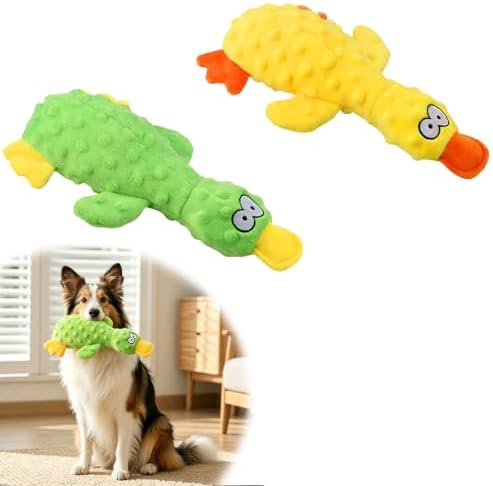 Indestructible Dog Toy for Aggressive Chewers, Teething Toys, Yellow＆Green