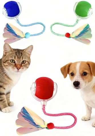Automatic Rolling Ball Toy for Cats & Dogs. Self-Moving Electric Toy relieves Boredom. Sweet Gift for Your Furry Babies, Perfect for Small and Large Dogs.