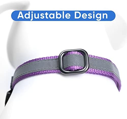 Pawtitas Customized Martingale Dog Collar Reflective Reflective Dog Collar Embroidered Personalized Name Phone Number Adjustable for Puppies Small Medium Large Size Dogs Large Orchid