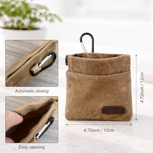 Portable Dog Treat Pouch for Training, Hands-Free Puppy Snack Bag with Auto-Closing Opening, Pet Treat Dispenser for Walking, Travel & Outdoor Use(Brown)