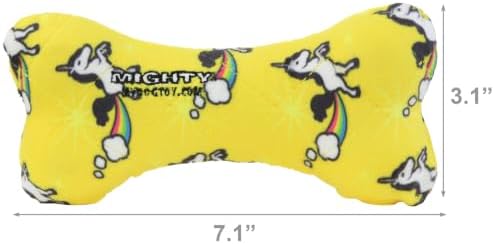 MIGHTY Tuffy 2 Pack Bone Dog Toy: Ultra Durable Plush Toy with Multiple Layers & Reinforced Seams, Washable and Floats, Vinyl Bone & Fleece