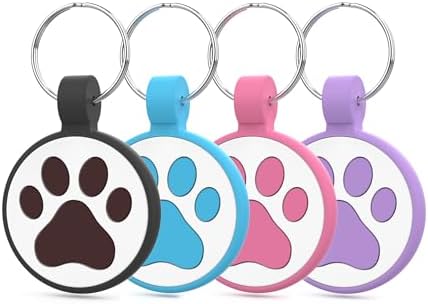 QR Code Cat Tag, Modifiable Pet Online Profile, Multiple Emergency Contact, Scannable QR Code, Instant Location Email Alert (Medium to Large Breeds - 1.25", Black & Blue & Rose & Purple)