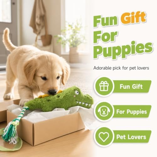 Yilia Fun Knotty Crocodile Dog Chew Toy for Interactive Play (Crocodile)