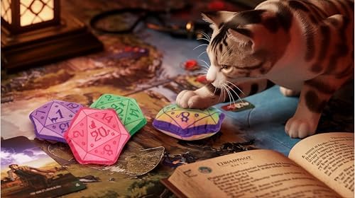 CiyvoLyeen Plush D20 Dice Catnip Toys for Indoor Cats 5 Pack