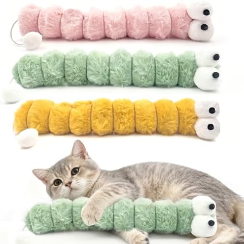 Cat Toys Pillows 3 Pack, 13” Cat Kicker Toys with Catnip Inside, Durable Interactive Cat Toys for Indoor Cats, Soft Kick Sticks for Exercise & Play