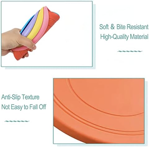 coldchill 7 Inch Dog Flying Disc, Puppy Flyer Toy React Faster Training Interactive Toys for Small Medium Dog, Lightweight Durable and Water Resistant Floating Saucer (Blue+Orange)