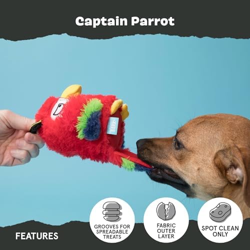 BarkBox Captain Parrot Super Chewer - 2-in-1 - Toy for Large Dogs