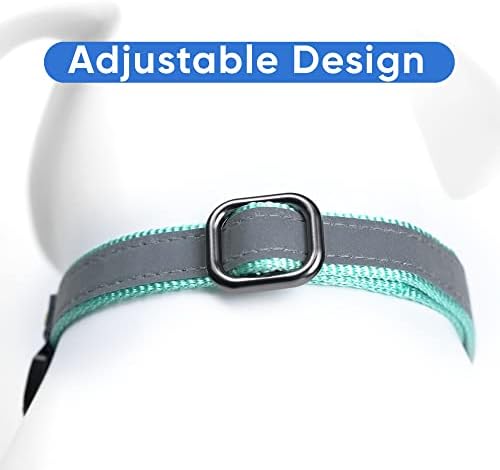 Pawtitas Customized Martingale Dog Collar Reflective Reflective Dog Collar Embroidered Personalized Name Phone Number Adjustable for Puppies Small Medium Large Size Dogs Medium Teal