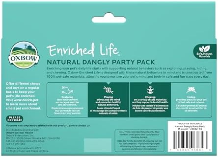 Oxbow Natural Dangly Party Pack, Rabbit & Guinea Pig Toys, Enrichment