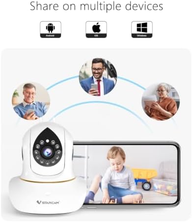 VSTARCAM Interactive Pet Camera with Dual WiFi Antennas, 360° Pan-Tilt, 2K Dog & Cat Camera with Phone APP, 2.4GHz WiFi, IR Night Vision, Motion Detection, 2-Way Audio, Dog Cameras for Pet Monitoring