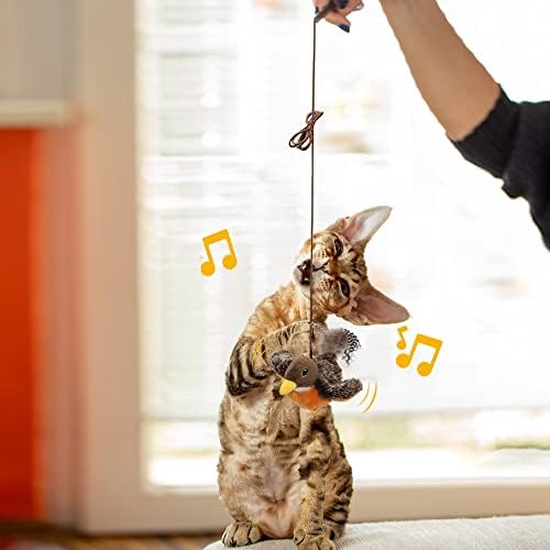 Flapping Bird Cat Toy, Motion Activated with Catnip, 3 Modes & USB Rechargeable, Machine Washable Interactive Toy for Indoor Cats