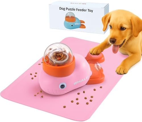 Interactive Dog Toys & Cat Toys for Indoor Cats, Dog Puzzle Toy Slow Feeder Bowl, Puppy Enrichment Toys, Interactive Cat Toys, Dog Feeder Puzzle Toy for Smart Dogs to Keep Them Busy with Silicone Mat