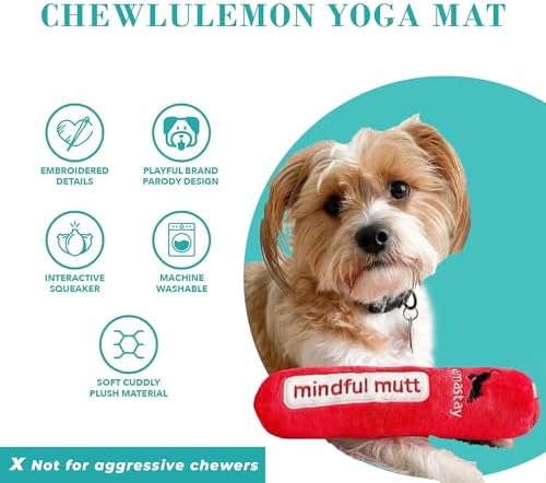 Haute Diggity Dog Chewlulemon Yoga Mat Plush Dog Toy, Designer Parody Toy