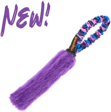 Tug-E-Nuff Pocket Fauxtastic (Blue), Bungee Dog Tug Toy (13 inches)