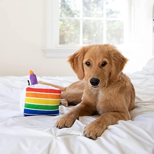 Huxley & Kent Power Plush Squeaky Dog Toy, Funfetti Cake, Small