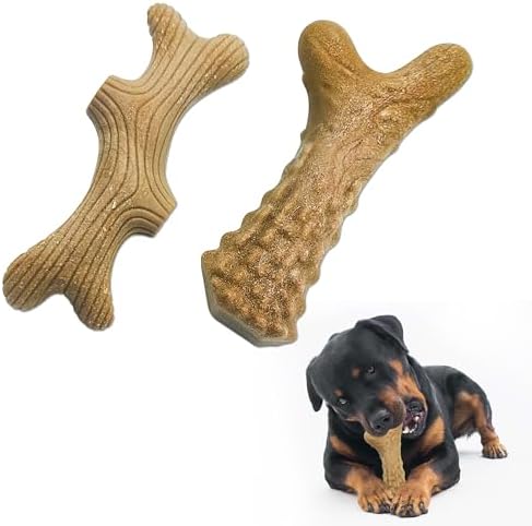 Durable Dog Chew Toys for Aggressive Chewers - Real Bacon Flavor, Indestructible 2-Pack for Large Dogs, Medium & X-Large Options Available， Size-2
