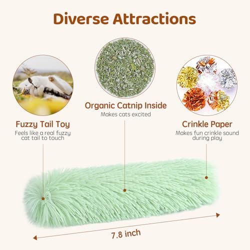 Potaroma Cat Toys Pillows, 3 Pack, Catnip Inside, Indoor Interactive Fun | Crinkle Sound, Soft Durable, Kitten Kicker, Promotes Kitty Exercise
