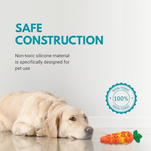 Consumable Corner - Carrot Dog Toy - Silicone Squeaky Chew Toy