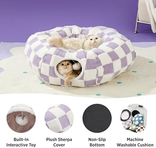Lesure Donut Cute Jacquard Cat Tunnel Bed Kitten Toys for Puppy Bunny