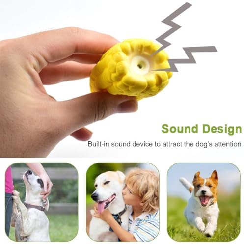 Dog Chew Toys for Chewers Indestructible Durable Interactive Squeaker Dogs Corn Toy Puppy Toothbrush to Keep Them Busy 1 Pack