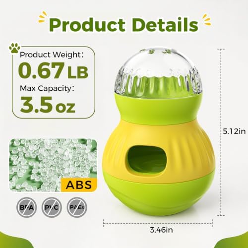 Interactive Cat Wobble Toy Treat Dispenser – Cat Puzzle Feeder & Slow Feeder Ball for Indoor Cats, Small Dog Enrichment Toy for Puppies (Green)