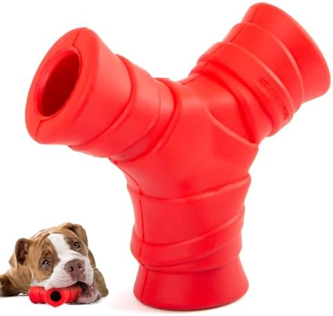 Jeffers Pet Natural Rubber Dog Chew Toy – Red Y, Medium - Vanilla Scented, Durable, Non-Toxic, Dishwasher Safe, Interactive Fetch & Tug Toy - Perfect for Training Medium Chewers