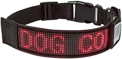 Leadleds Digital Collar Programmable LED Dog Collar, Flashing Light Up Rechargeable Pet Dog Safety Collar Glow in The Dark Light-up Neck Loop (Red Led)