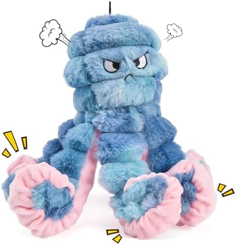 LIFLIX Squeaky Octopus Dog Toy, Large Soft Plush Toy for Indoor Dogs, Interactive Dog Toy to Keep Them Busy, Not for Aggressive Chewers, Blue