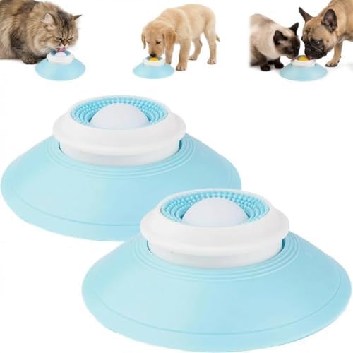 Dog Cat Lick Sphere Slow Feeder for Liquid Food & Peanut Butter,Interactive Licksphere for Dogs Anxiety Relief,Non-Slip Licking Bowl Enrichment Toys to Healthy Diet Food Container for Dog Cats(White)