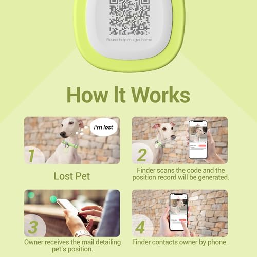 Pawaii Glow in The Dark Dog ID Tag, Silent Silicone, QR Scan Alerts, 1 Pack
