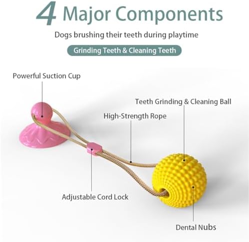 Corn Ball Chew Toys for Aggressive Chewers, Dog Tug Toy (Pink)