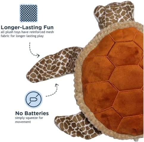 Tall Tails Plush Animated Moving Toy for Dogs, Sea Turtle