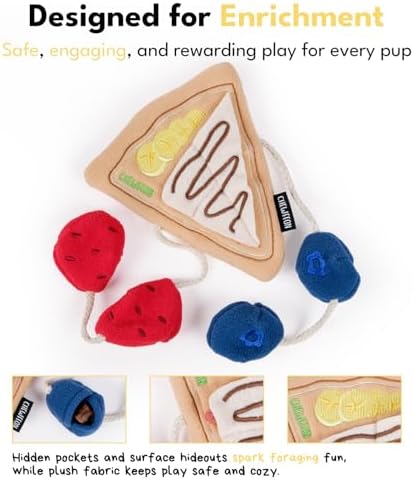 CHEWFFON Crepe Snuffle Dog Toy, Interactive Play with Treat Pockets