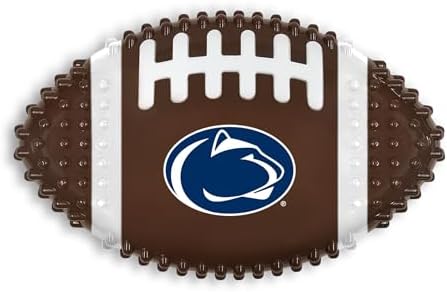 NCAA Penn State Nittany Lions Mega-Chew Hard Nylon Bacon-Flavored Dog Bone Football Chew Toy. Interactive Tasty & Fun Dog Chew Toy. Indestructible Strong Durable Tough Dog Toys for Aggressive Chewers