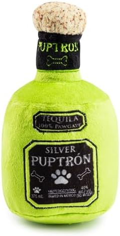 Haute Diggity Dog Puptron Tequila Plush Dog Toy, Drink Parody Chew Toys