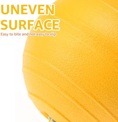 SCENEREAL Floating Dog Pool Toys - Ball on Rope Fetch and Tug-of-War Toy for Medium Large Dogs Outdoor Training, EVA Rubber Water Pet Interactive Toys for Summer Beach, 2 Pack, Orange & Yellow