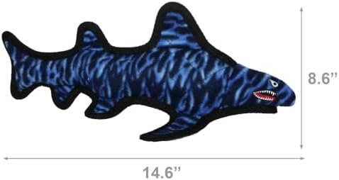 TUFFY® : 2 Pack Lobster Shark Dog Toy: Ultra Durable Plush Toy with Multiple Layers & Reinforced Seams, Washable and Floats, Original Construction