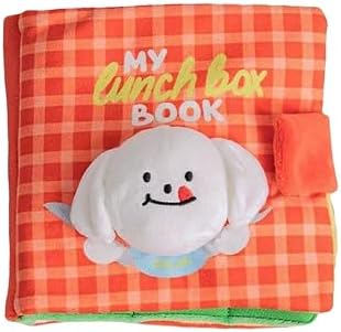 StarSnowe×Cute Dog Enrichment Toys,Squeaky Snuffle Book Series,Interactive Sniff Mat for Mental Stimulation & Slow Feeding,Treat Puzzle Toys for Puppy,Crinkle Gifts (Orange - Lunch Box)