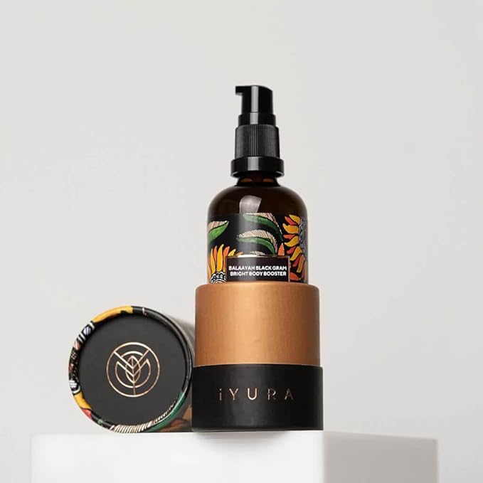 iYURA Balaayah Black Gram Bright Body Booster Oil | Ayurvedic Massage & Moisturizing Body Oil | Luxurious, Fast-Absorbing & Non-Sticky | 3.38 fl oz
